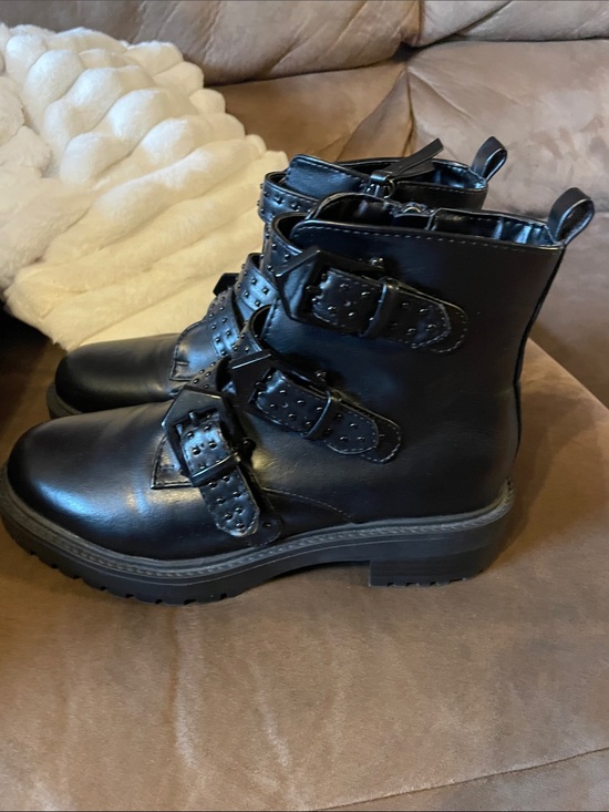 a new day Shoes - A New Day Black Chunky Studded Combat Boots 6